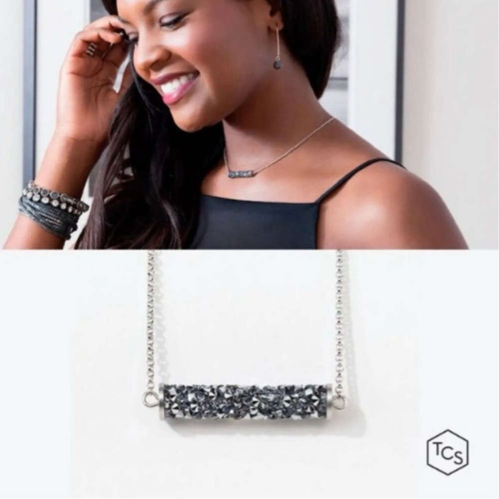 Touchstone Crystal by Swarovski Pipette Necklace – Elegant Crystal Pendant